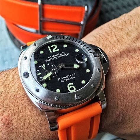 orange panerai rubber strap|rubber strap for panerai 44mm.